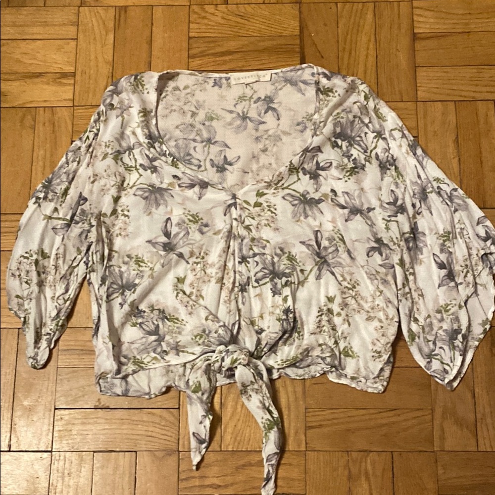 Floral Tie-Front Blouse